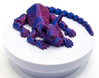 Sphynx Cat Toy with Big Eyes, 3D Printed Flexible Hairless Cat Figurine, Cute Kitten Desk Pet, Gothic Decor Gift for him
