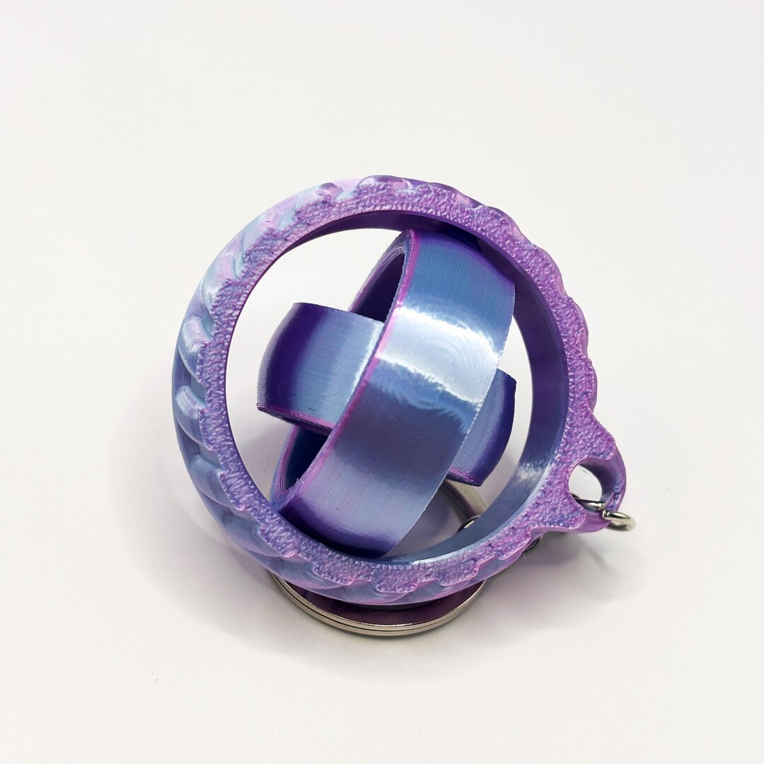 Gyroscopic Keychain 3D Printed Kinetic Heart Keychain, Fidget Toy Tire Ring, Gyroscopic ...