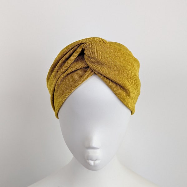Mustard yellow textured wide twist headband