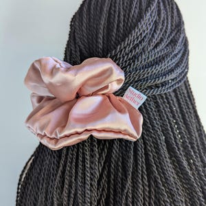 Rose Pink Satin Extra Large Scrunchie: Luxury Silky Hair Tie