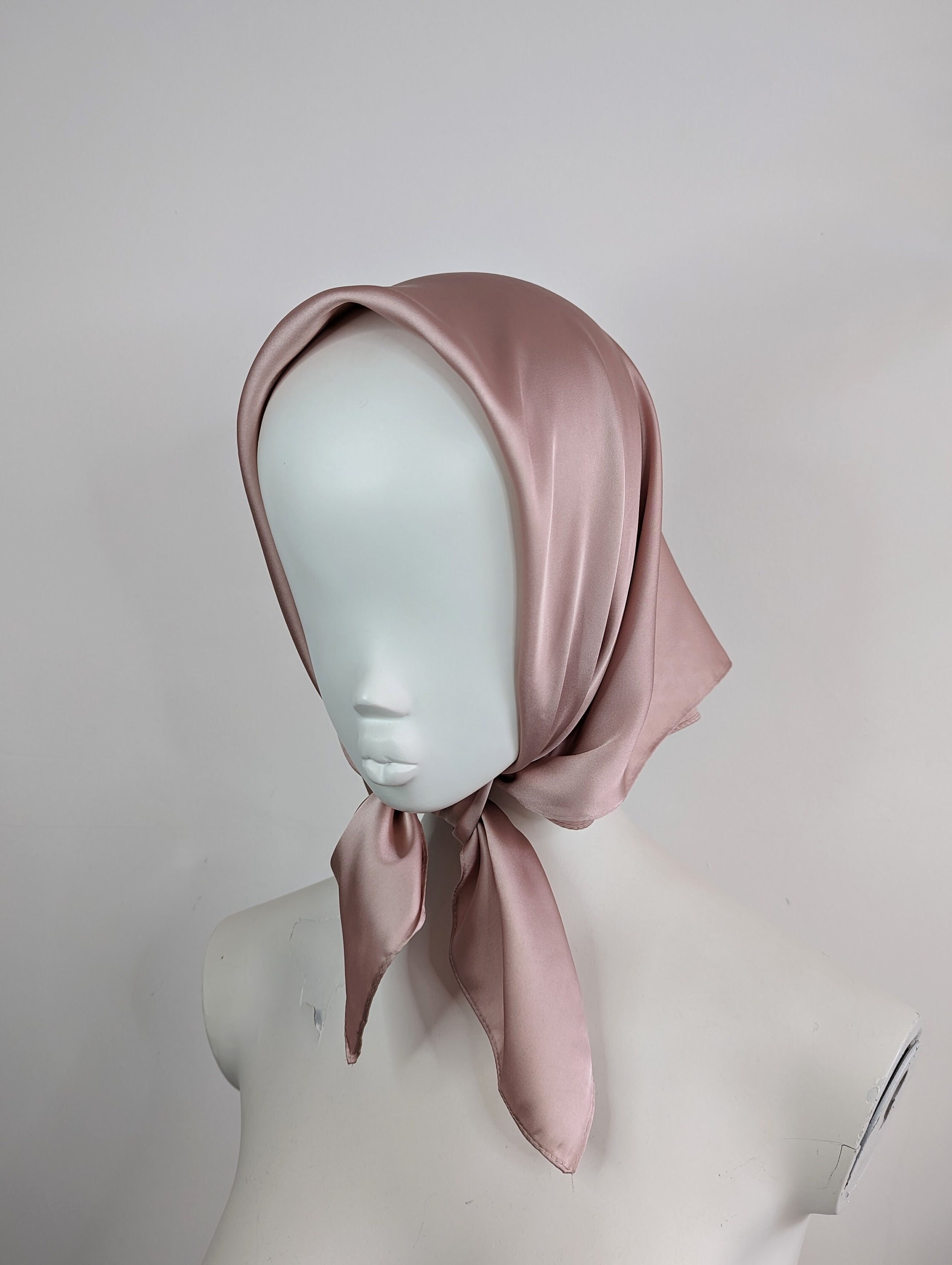 Pink Satin Luxury Head Scarf Vintage Style Bandana Hair Wrap Etsy