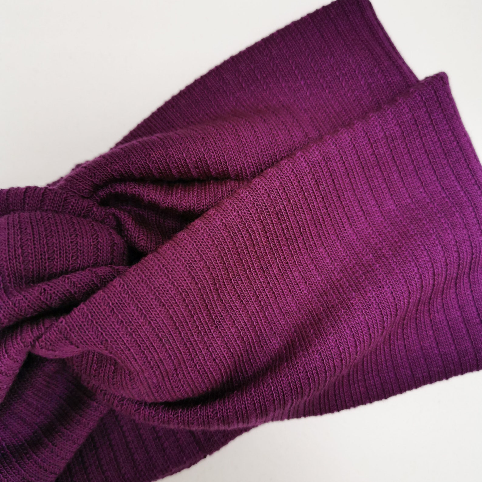 Purple ribbed stretch cotton wide turban twist knot headband | Etsy