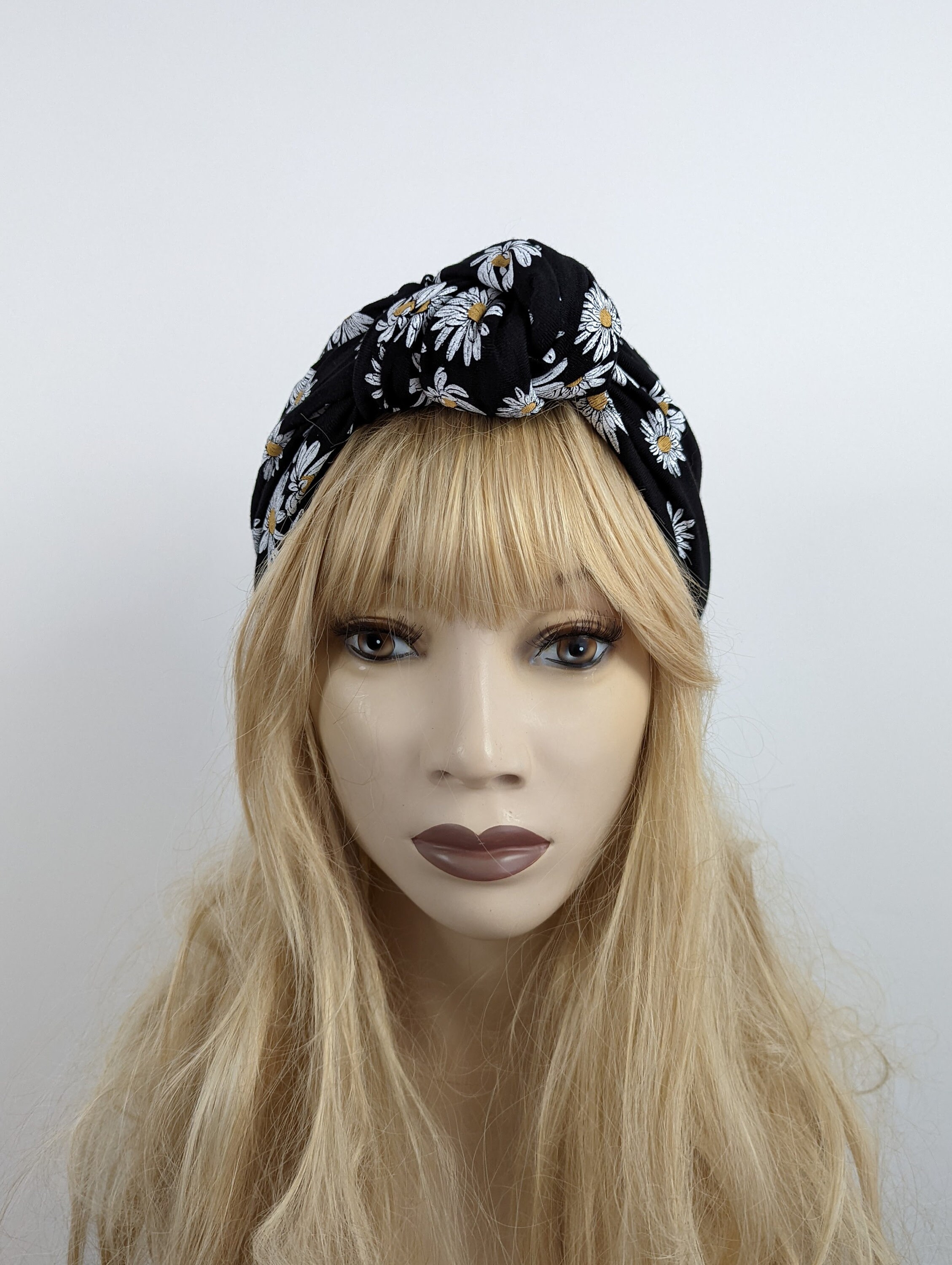 Deep red wine statement top knot turban hat in a soft cotton jersey