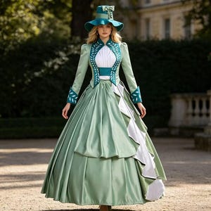 sage green victorian dress Historical Preview