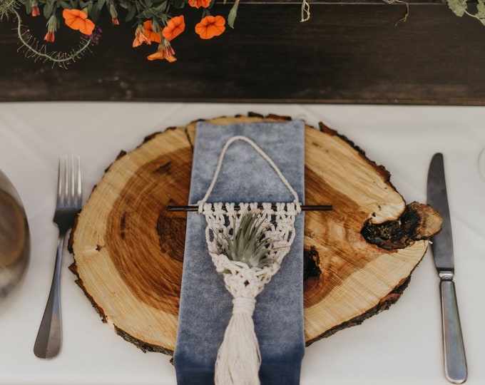 Small Macrame Air Plant Hangers- Wedding Favors- Party Favors- Air Plants NOT INCLUDED- Boho/Hippie/Garden/Mountain Wedding- Natural