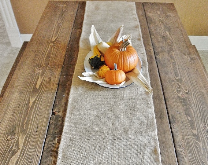 13" x 108" Burlap Table Runner- Reversible/Double Sided-3 Colors Available- Folk/Rustic/Country-Wedding/Holidays-Farmhouse-Cabin Decor