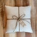 Natural Cotton Ring Bearer Pillow With Jute Twine and Burlap Tag- Personalize With Initials- 3 Sizes -Wedding/Ceremony-Natural/Minimalist