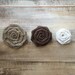 Set of 50- Burlap Rosettes-2.5" Medium- 3 Colors Available- Weddings/ Country/ Folk/ Rustic-Fabric Flowers-Fabric Rosettes