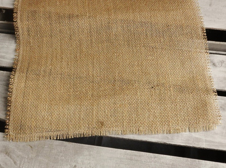 13 x 60 Basic Fringe Burlap Table Runner-3 Colors Available-Single Layer-Wedding/Country/Folk/Rustic-Party Table Decor Bild 2