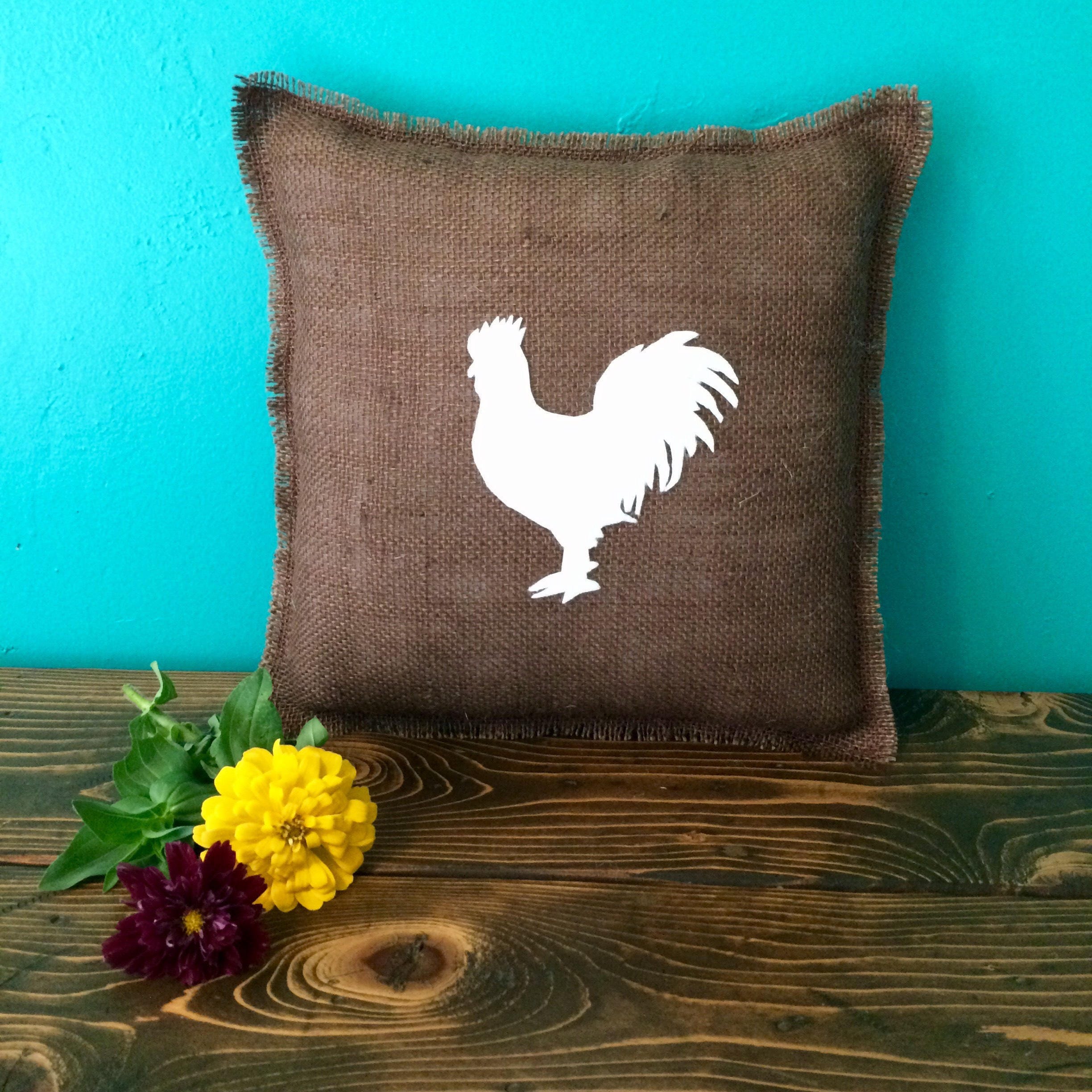 13 X 13 Burlap Pillow W Farm Animals Choose Your Colors