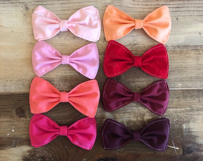 Fabric Bows-Two Sizes Available-Medium & Large-DIY Bow- DIY Hair Accessories-Craft Project Supplies-Red-Baby Pink-Hot Pink-Coral-Wine