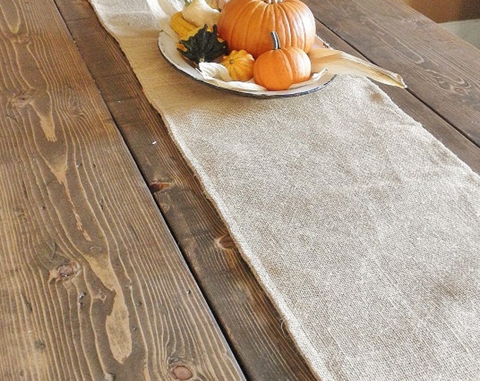 13" x 84" Burlap Table Runner- Reversible/Double Sided-3 Colors Available- Folk/Rustic/Country-Wedding/Holidays-Table Decor-Woodland