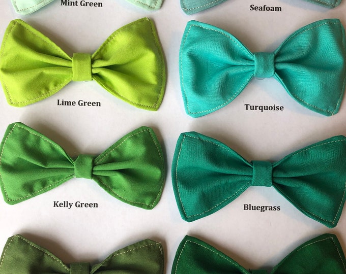 Fabric Bows-Two Sizes Available-Medium & Large-DIY Bow- DIY Hair Accessories-Craft Project Supplies-Mint Green-Lime-Moss-Kelly-Turquoise