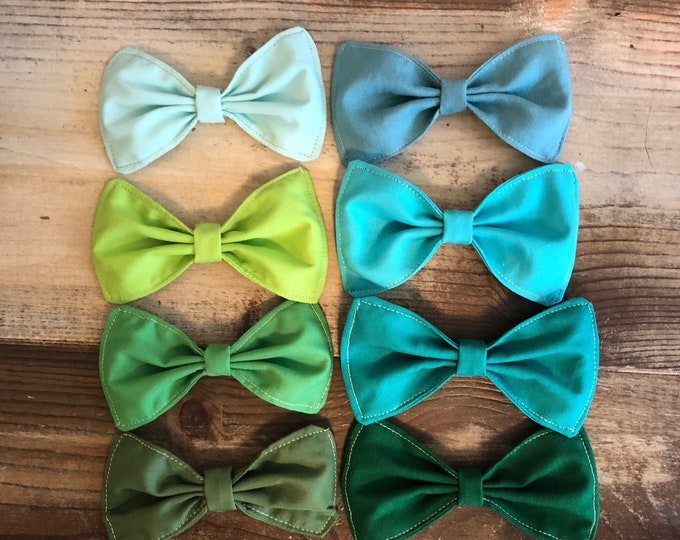 Fabric Bows-Two Sizes Available-Medium & Large-DIY Bow- DIY Hair Accessories-Craft Project Supplies-Mint Green-Lime-Moss-Kelly-Turquoise
