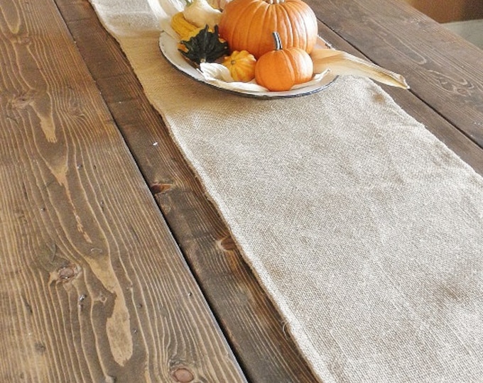 13" x 60" Burlap Table Runner- Reverisble/Double Sided-3 Colors Available- Folk/Rustic/Country-Wedding/Holidays/Christmas-Woodland-Chic