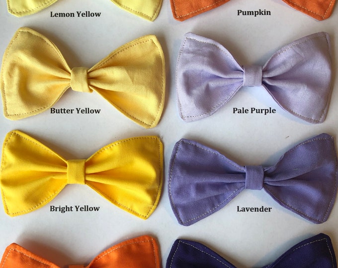 Fabric Bows-Two Sizes Available-Medium & Large-DIY Bow- DIY Hair Accessories-Craft Project Supplies-Yellow-Orange-Lemon-Pumpkin-Purple