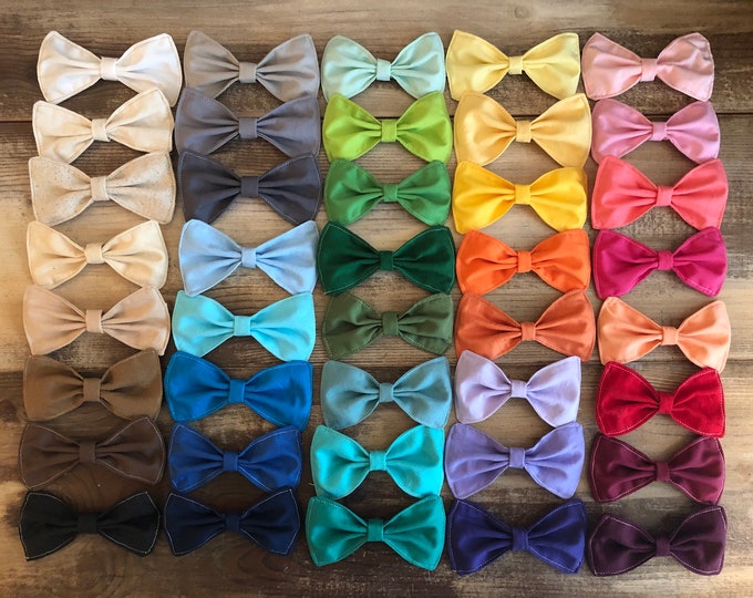 Fabric Bows-Two Sizes Available-Medium & Large-DIY Bow- DIY Hair Accessories-Craft Project Supplies-Over 40 Colors Available-Rustic Chic Bow