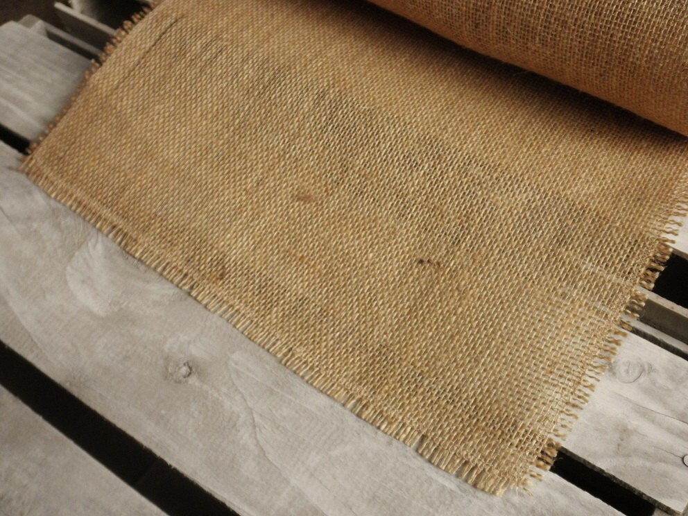 13 x 120 Basic Fringe Burlap Table Runner3 Colors AvailableSingle