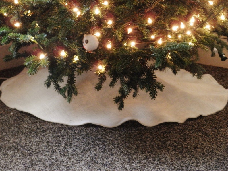40 Off-white Burlap Christmas Tree Skirtmedium - Etsy