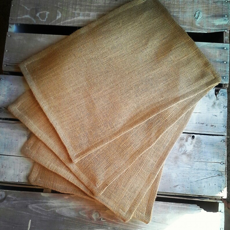 Set of 4 Burlap Placematsdouble Sided/reversible 3 Burlap Etsy