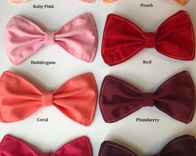 Fabric Bows-Two Sizes Available-Medium & Large-DIY Bow- DIY Hair Accessories-Craft Project Supplies-Red-Baby Pink-Hot Pink-Coral-Wine