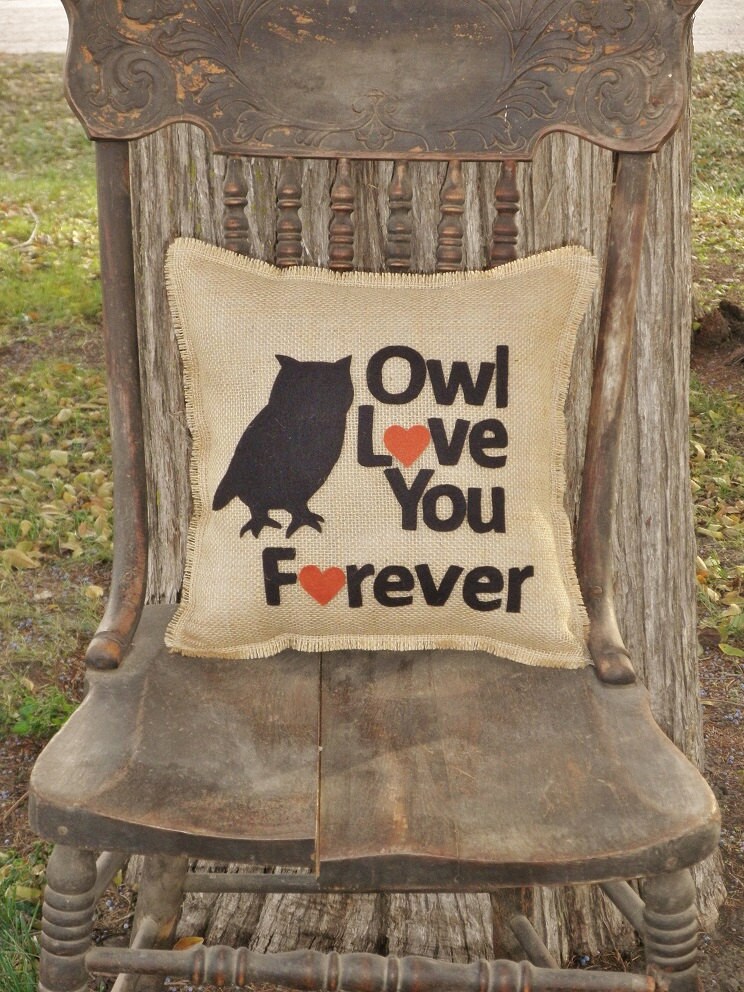 forever 13x Natural Etsy Love You Forever 13  Burlap x  Owl 13