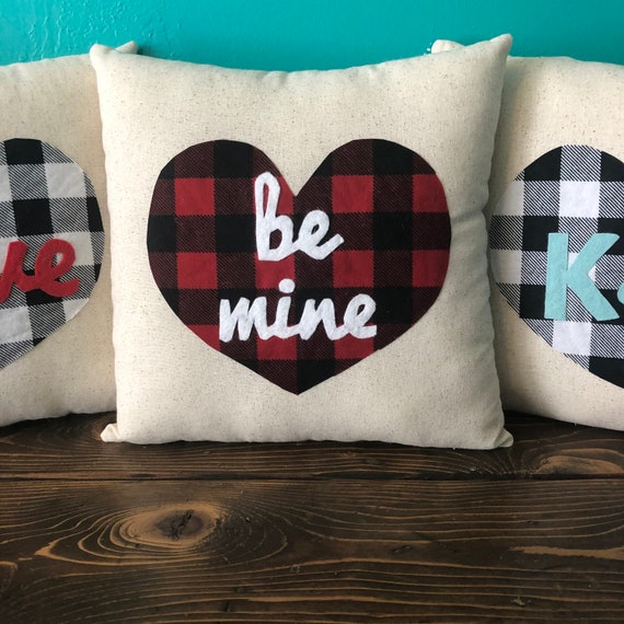 13 X 13 Be Mine Natural Cotton Throw Pillow Custom Etsy