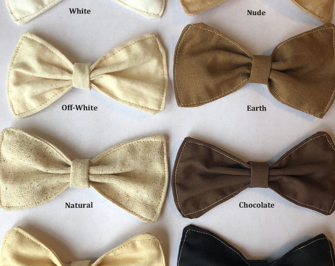 Fabric Bows-Two Sizes Available-Medium & Large-DIY Bow- DIY Hair Accessories-Craft Project Supplies-Neutral-Earth Tone-Nude-Brown-White-Gray