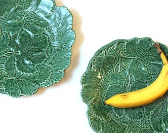 Italian Majolica Leaf Plates