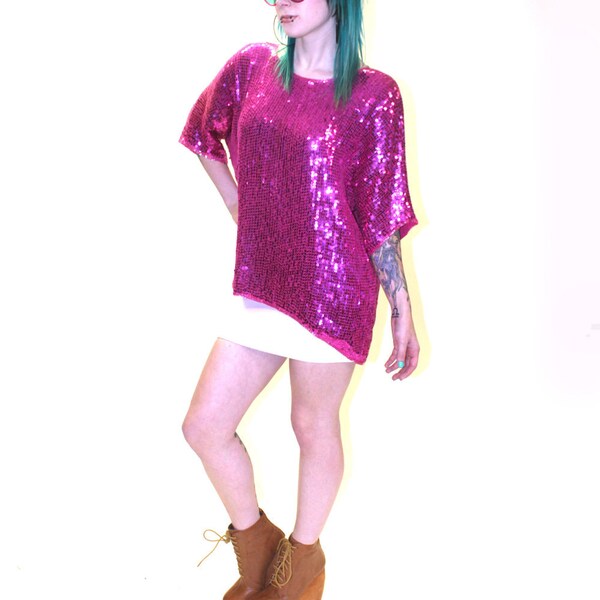 Oversized Sequin Top