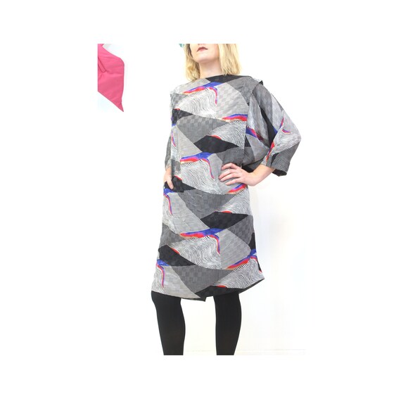 80s Op Art Brocade Dress