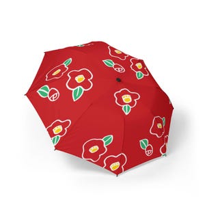 Japanese Pattern Automatic Folding Umbrella Windproof Compact Travel Umbrella One Touch Open Close Lightweight Portable Traditional Design