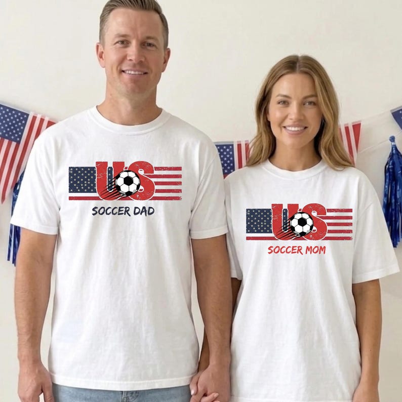 Custom USA Soccer Flag vintage Shirt, USA Soccer World retro Comfort Colors tee, Mom Dad Football Tee, Soccer Fan Gift, US Soccer Gift image 1