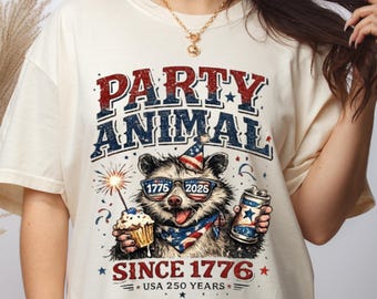 Party Animal 1776 shirt, Patriotic Vintage USA Tee, 1776 2026 America Anniversary Shirt, Retro July 4th Graphic T-Shirt, Comfort Colors