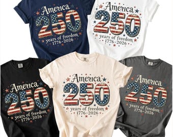 Camiseta Comfort Colors® del 250 aniversario de EE. UU., camisetas familiares del 4 de julio, camiseta del Día de la Independencia del 250 aniversario de EE. UU., camisetas del 250 aniversario (1776-2026).