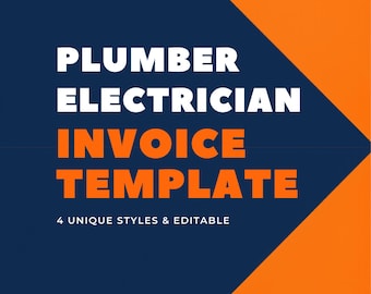 Plumber & Electrician Invoice Bundle | 4 Editable Canva Templates | Instant Download