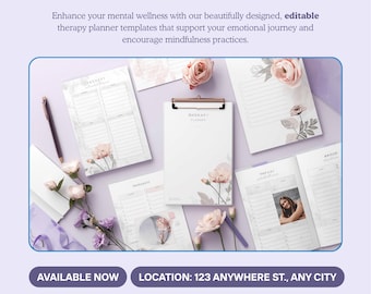 Therapy Planner Bundle | 4 Editable Canva Templates | Instant Download