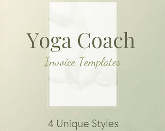 Yoga Coach Invoice Bundle | 4 Editable Canva Templates | Instant Download