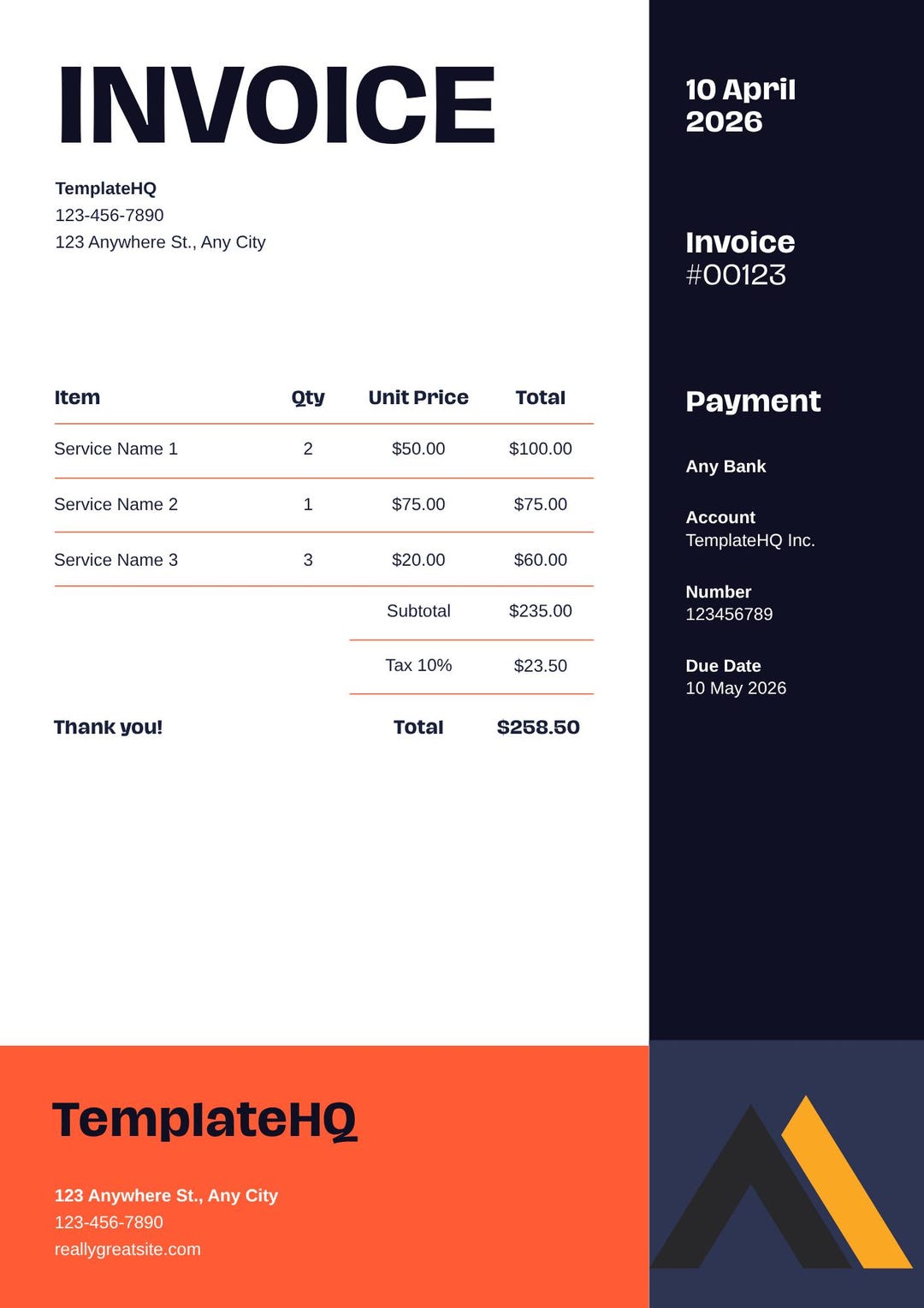 Freelance Invoice Template PDF | Editable Invoice for Photographers ...