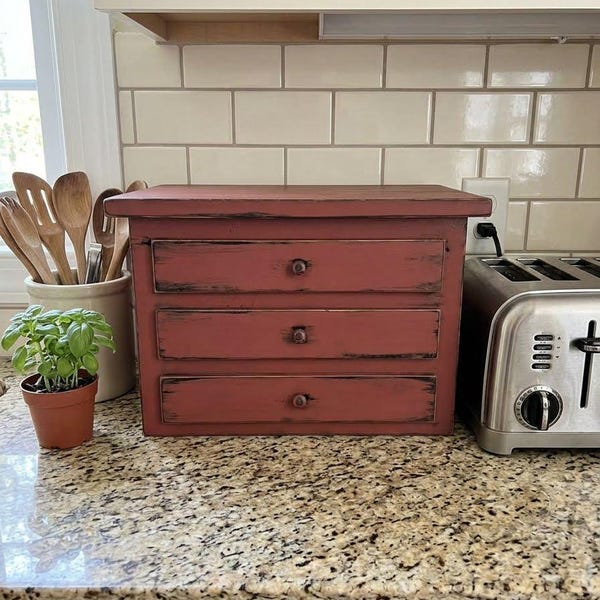 Boîte de protection pour appareil électroménager, armoire en bois pour grille-pain, décoration de cuisine de ferme rustique