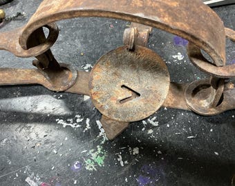Vintage Victor No. 2 and No. 3 Double Long Spring Animal Traps - Rustic Cabin Decor, Primitive Farmhouse Steel, Steampunk Man Cave Collect