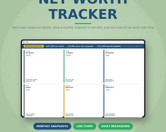 Aplicación web para el seguimiento del patrimonio neto / Resúmenes mensuales, gráfico lineal (descarga instantánea)