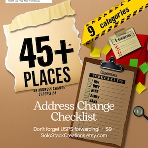 Address Change Checklist Web App | Track 45+ Places, 9 Categories (Digital Download)