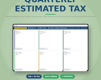 Calculadora trimestral de impuestos estimados (aplicación web) / Autónomos, Freelance (descarga instantánea)