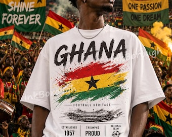 Ghana Black Stars Football Heritage Graphic Tee, Comfort Colors 1717 Shirt