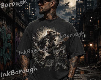 Rocker Rat Graphic T-Shirt: 90s Punk Grunge Concert Tee (Comfort Colors®)