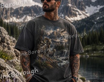 Rocky Mountain Wildlife T-Shirt: Bighorn Sheep, Colorado Nature Graphic Tee Unisex Comfort Colors® Shirt