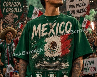 Mexico Football Heritage Graphic Tee, El Tri Supporter Shirt