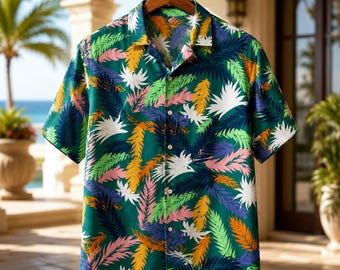Colorful Tropical Leaf Hawaiian Shirt