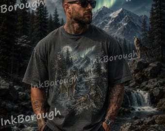 Retro Wolf Sweatshirt: 90s Vintage Wildlife Nature Forest Crewneck (Comfort Colors®)